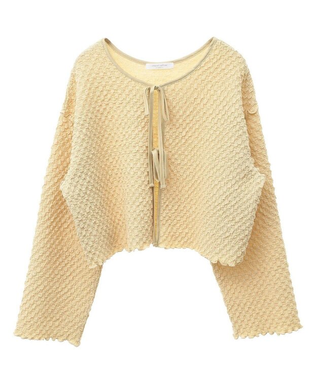 Green Parks ポコポコショート丈カーディガン Lime Green