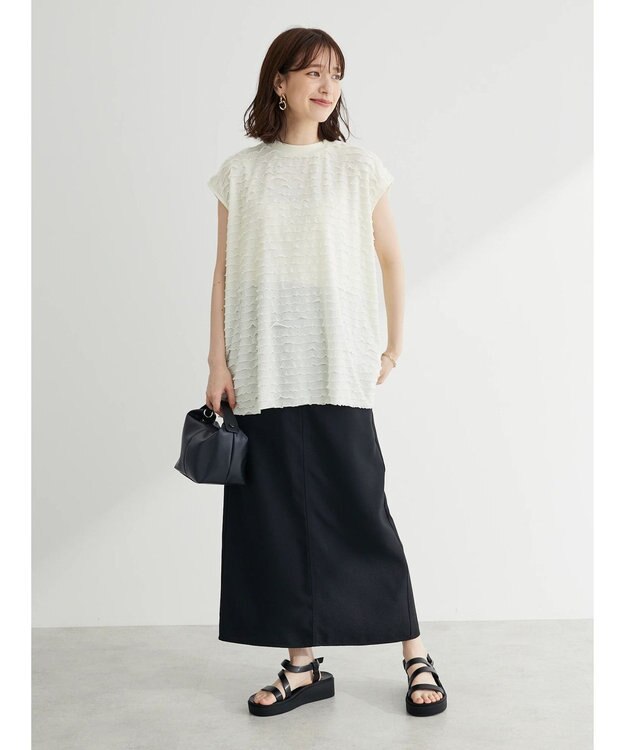 Green Parks フリルカットプルオーバー Off White