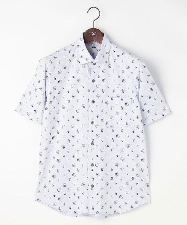 JOSEPH ABBOUD 【ジャージー素材・ストレッチ・イージーケア】コンパクトジャージープリント シャツ ライトグレー系5