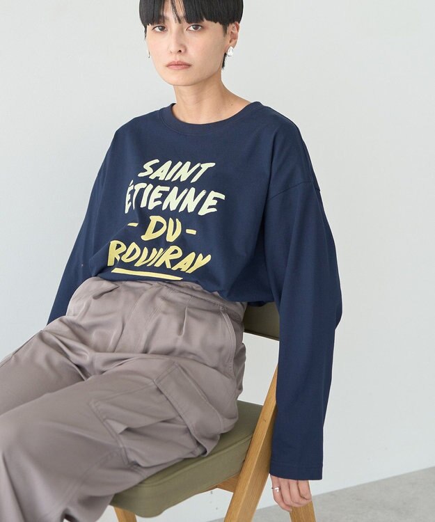 AMERICAN HOLIC 手書き風ロゴロングTシャツ Navy