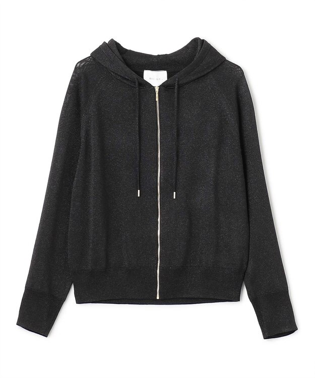 BEIGE， 【S-size】JUSSIEU / ラメ ニットパーカー Black