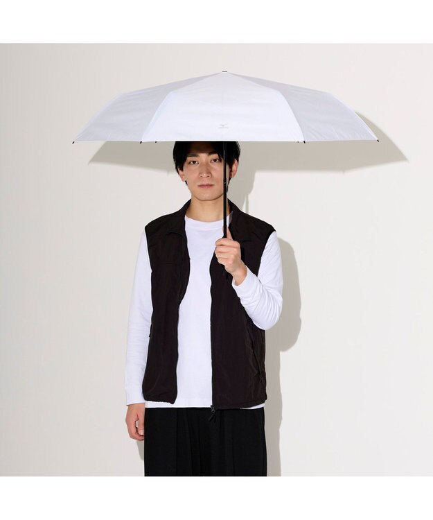 MOONBAT MIZUNO  (ミズノ) 無地 ロゴ 日傘 折りたたみ傘 パラソル 晴雨兼用  一級遮光 遮熱効果 遮光率100% UV遮蔽100% 高遮熱 ホワイト