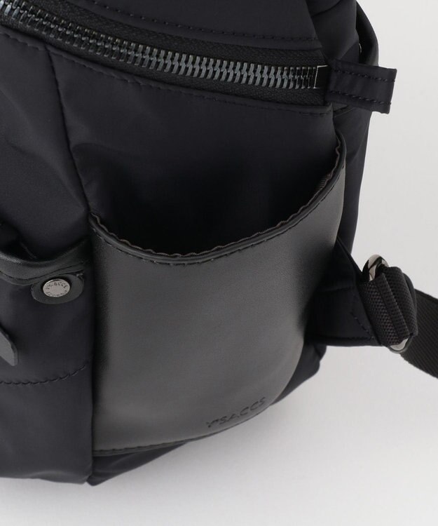 Y'SACCS 【ナイロンタフタ×リサイクルレザー】デイリーミニリュック ブラック