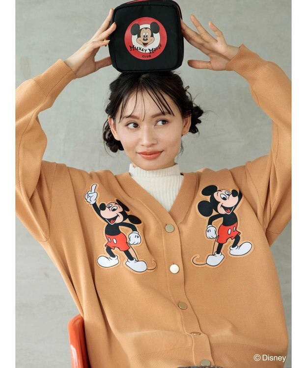Green Parks ミッキーマウス・クラブ／パッチワークカーディガン Camel