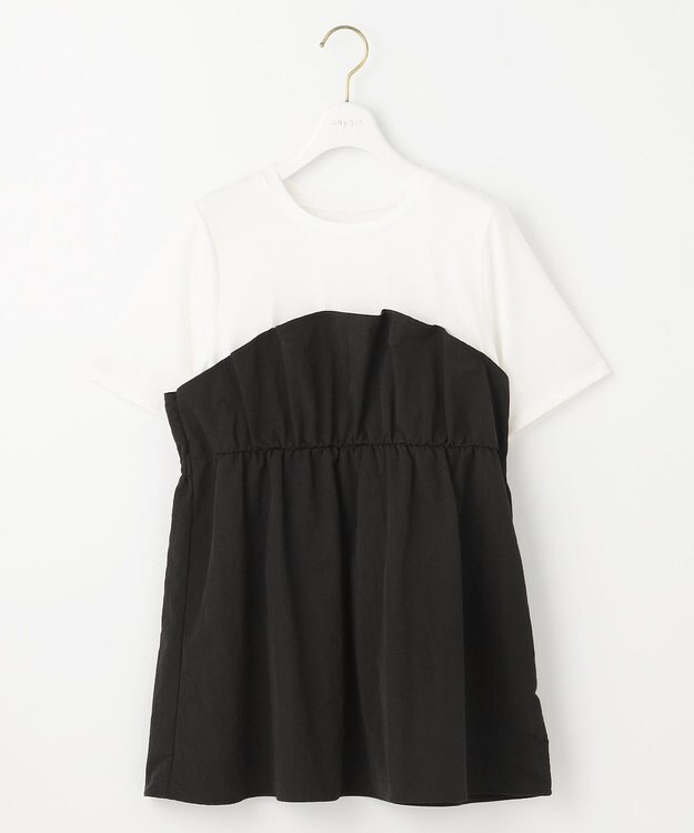 ANY SIS 【洗える】ビスチェコンビ Tシャツ オフ×ブラック