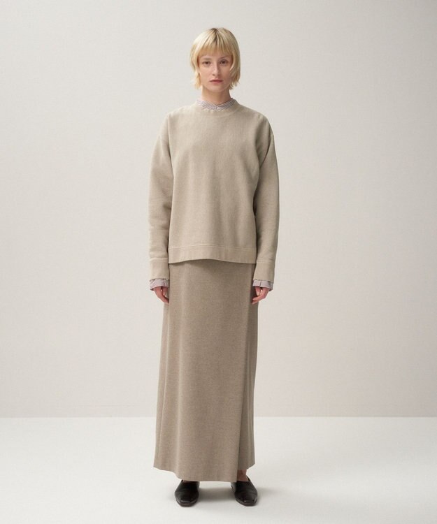 ATON MERINO COLLEGE FLANNEL | ラップスカート BEIGE