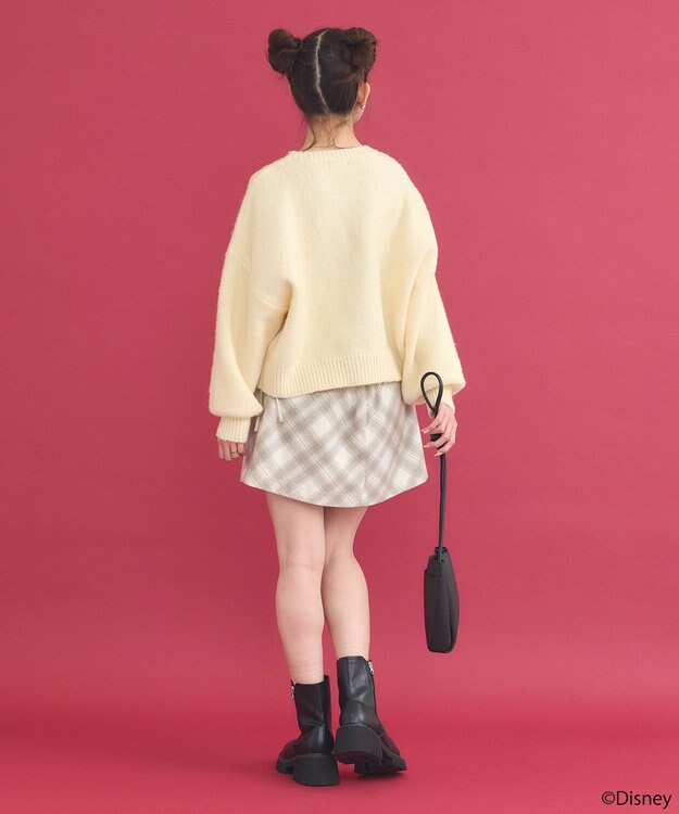 earth music&ecology Disney/ミッキーコード刺繍ニットプルオーバー アイボリー