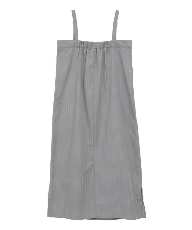 Green Parks ピンストライプベアトップジャンスカ Gray