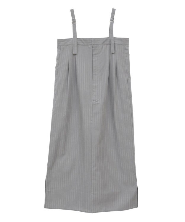 Green Parks ピンストライプベアトップジャンスカ Gray