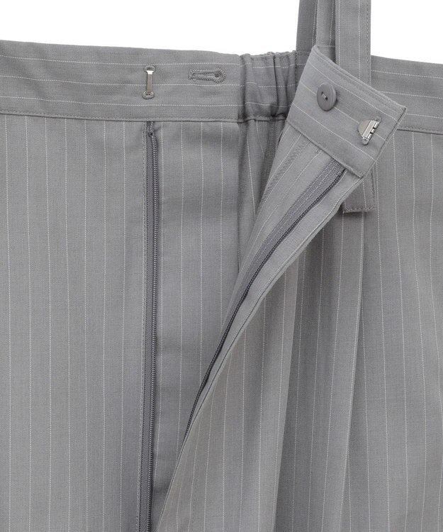 Green Parks ピンストライプベアトップジャンスカ Gray