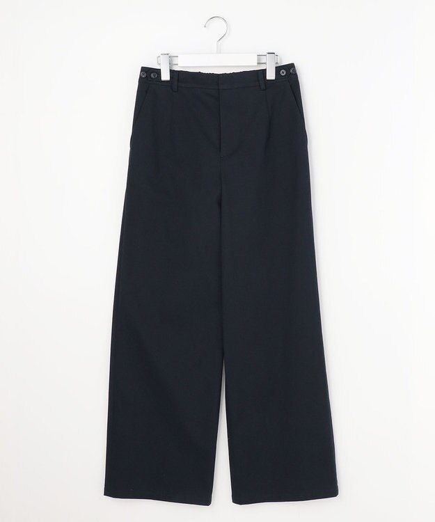 J.PRESS LADIES S チノストレッチ ワイドパンツ ネイビー系
