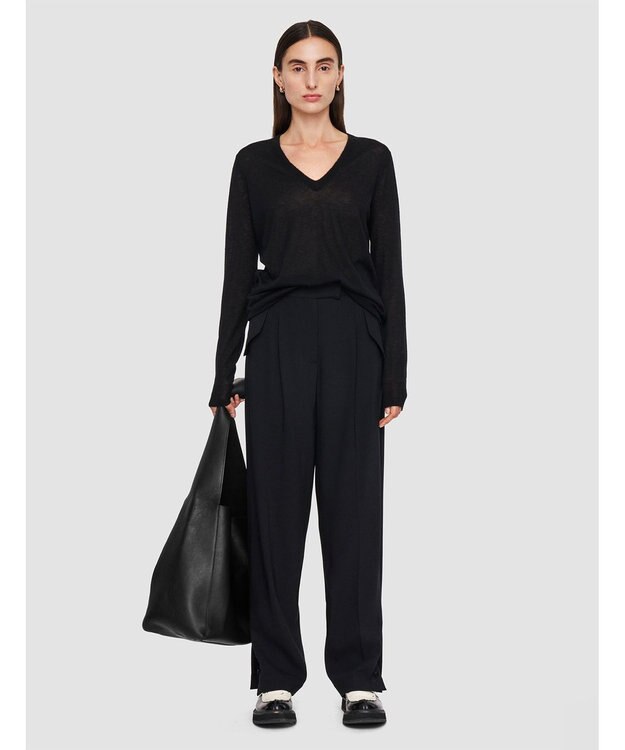 JOSEPH フルイドツイル　テーパードトラウザーズ Black