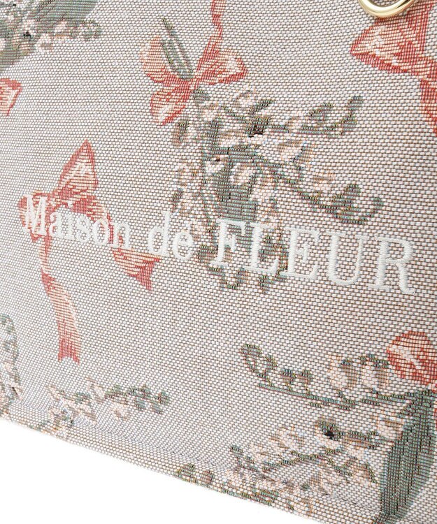 Maison de FLEUR すずらん柄ゴブラン2Wayスクエアトート Gray