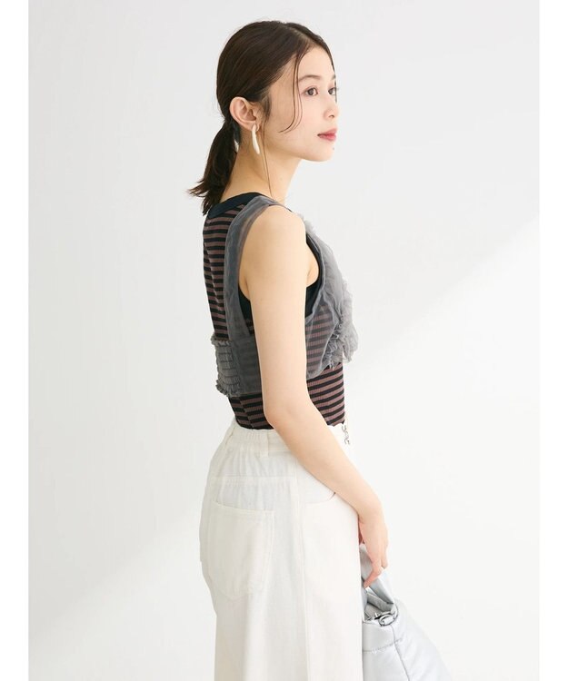 Green Parks ・ＥＬＥＮＣＡＲＥ　ＤＵＥ　フリルチュールビスチェ Charcoal Gray