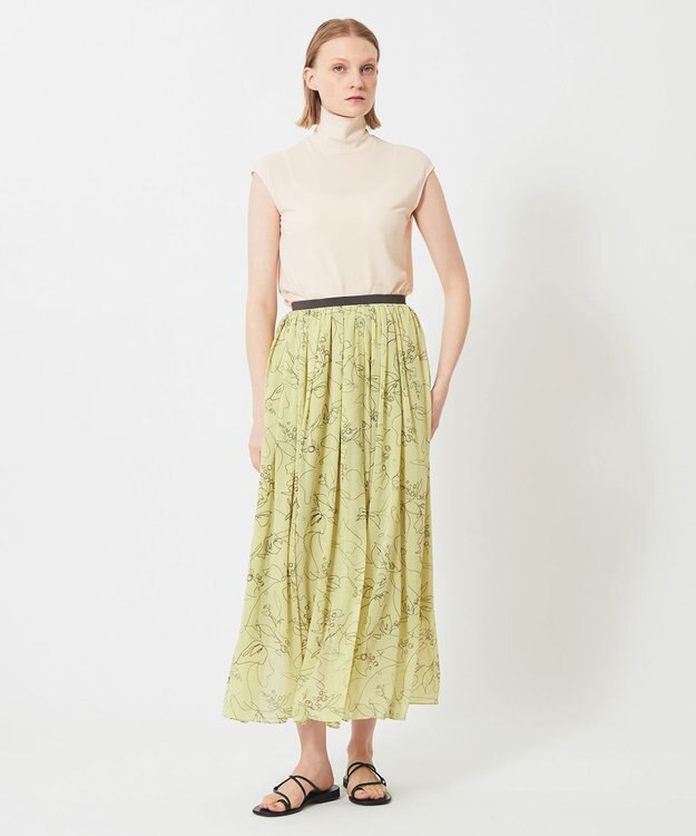 BEIGE， DRACAENA / ギャザースカート Lime x Slate