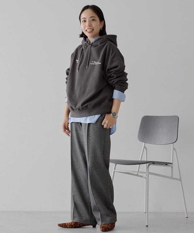 AMERICAN HOLIC 刺繍ロゴ裏起毛パーカー Charcoal Gray