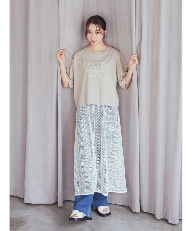 earth music&ecology ＣＡＮＮＥＳ　ショートＴ Beige