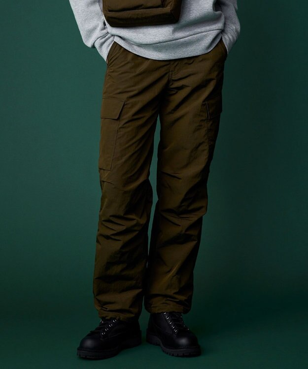 JOSEPH ABBOUD MOUNTAIN 【ECO撥水/起毛裏地】マイクロリップワッシャー カーゴ パンツ カーキ系