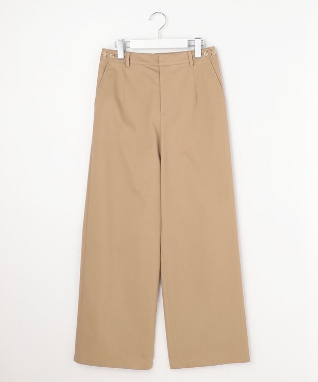 J.PRESS LADIES S チノストレッチ ワイドパンツ ベージュ系