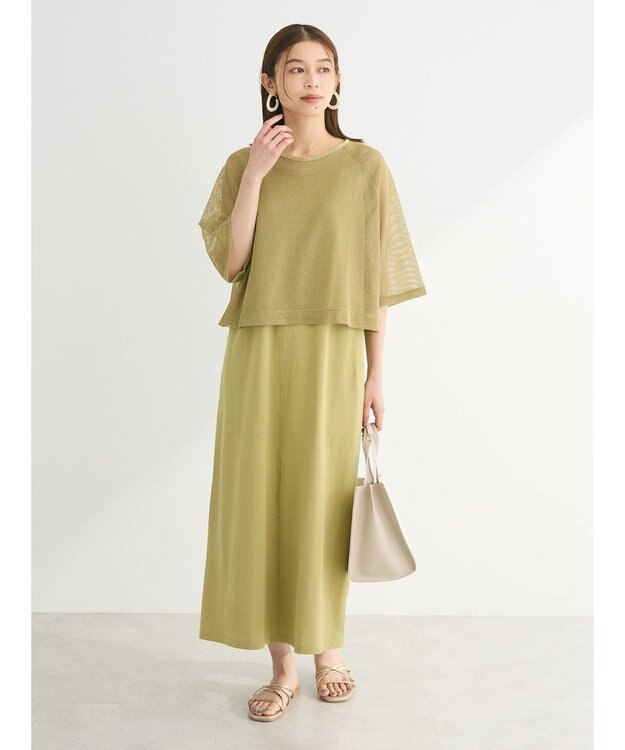 Green Parks ＳＥＴ２点　メッシュ＋ノースリーブワンピース Green