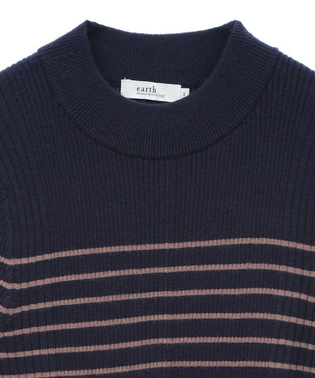 earth music&ecology やわらかタッチハイネックリブニットプルオーバー Border
