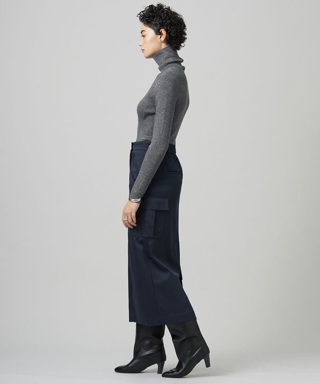 ICB 【CLASSY.1月号掲載・新色追加・洗える】エクストラファインメリノ タートルネックプルオーバー グレーラメ系