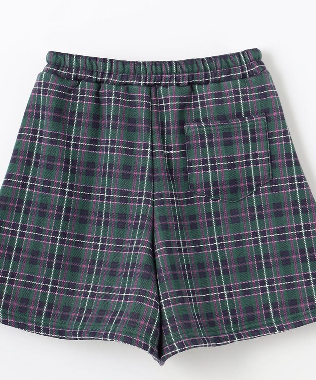 ANY KIDS 裏シャギーチェックショートパンツ グリーン系