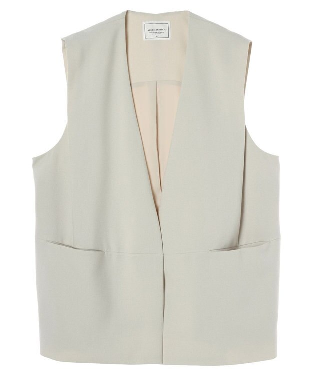 AMERICAN HOLIC 丈違いニュアンスベスト Light Beige