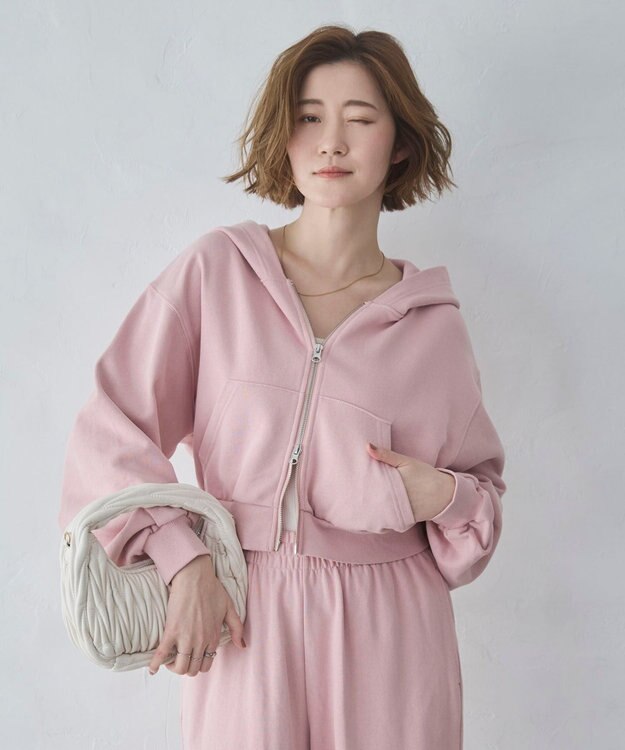 WEGO ショートZIPパーカー ピンク