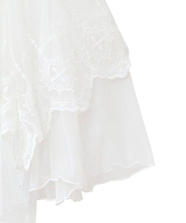 Green Parks ■ＥＳＣＡＲ　チュール刺繍ハンカチーフブラウス Off White