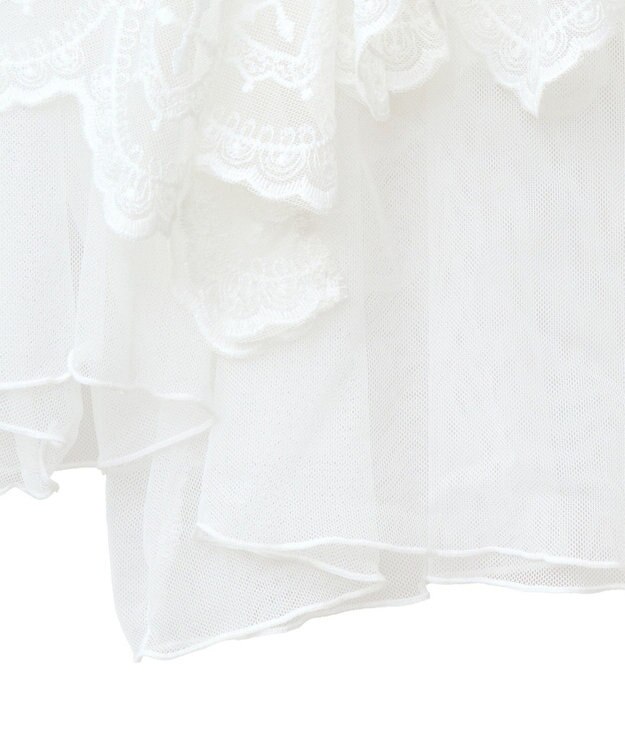 Green Parks ■ＥＳＣＡＲ　チュール刺繍ハンカチーフブラウス Off White