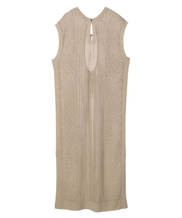 Green Parks 前後２Ｗａｙ　透かし柄ニットワンピース Beige