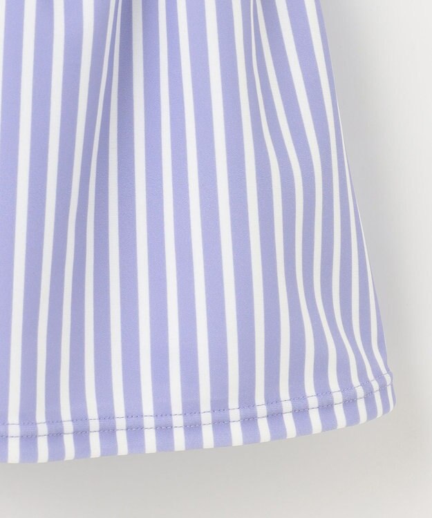 組曲 KIDS 【XS-Lサイズ】ストライプ スイムウェア(ワンピース) ラベンダー系1