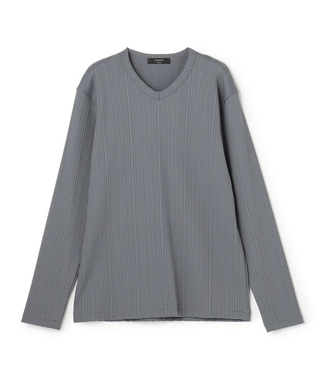 JOSEPH HOMME テックリブジャージー　Vネックカットソー グレー系