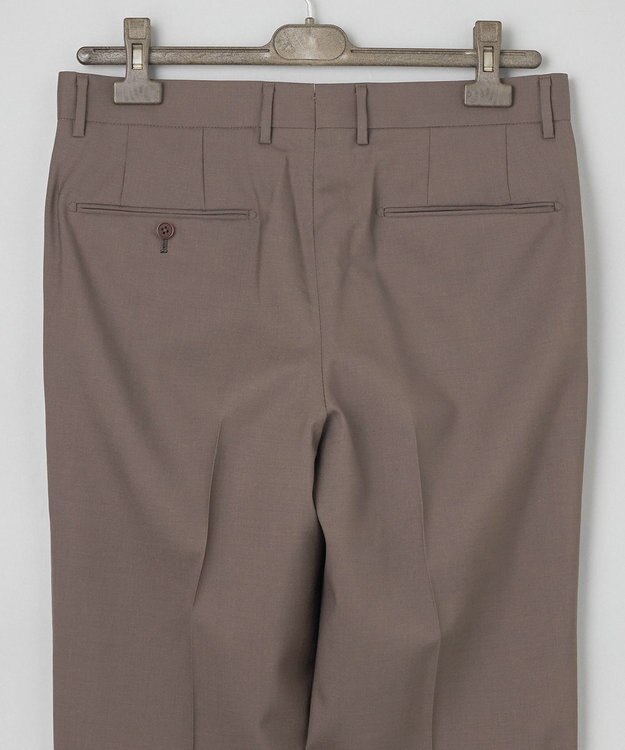 GOTAIRIKU ロングセラー【洗える/折り目加工/シワになりにくい/ウエストアジャスター】ウォッシャブル サマーウール100％パンツ_限定色(ノータック)25年モデル 新色/ブラウン系