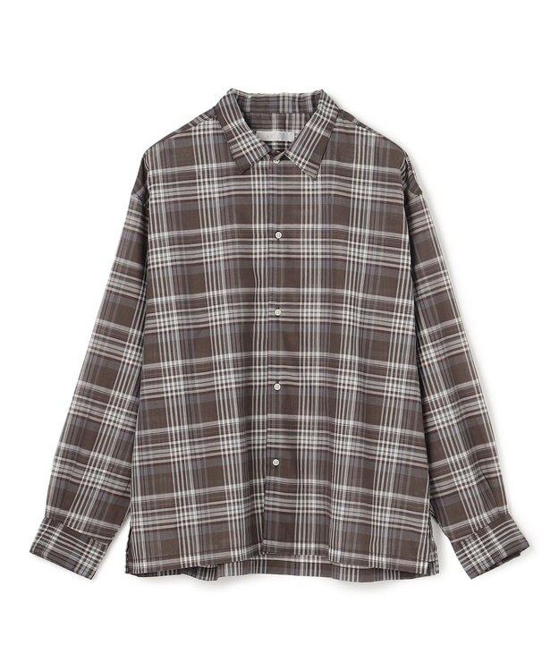 UNFILO MENS イージーケア エアリーシアーシャツ ブラウンチェック