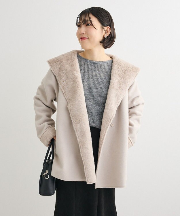 Green Parks フーディガウンコート Light Gray