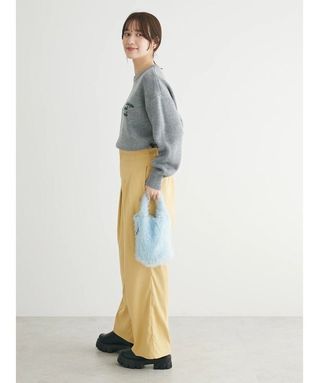 Green Parks 刺繍ロゴニットプルオーバー Gray Mixture