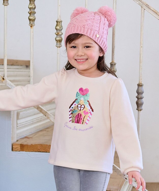 ANY KIDS 裏シャギーミラクルスパンコールトレーナー エクリュ（お菓子家×香水）