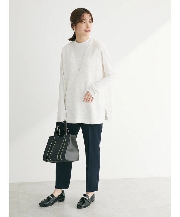 Green Parks きれいシルエットパンツ（とろみテーパード） Dark Navy