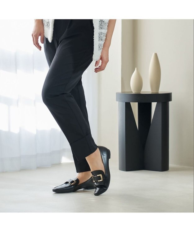 MODE ET JACOMO <carino>バックルローファー ブラック