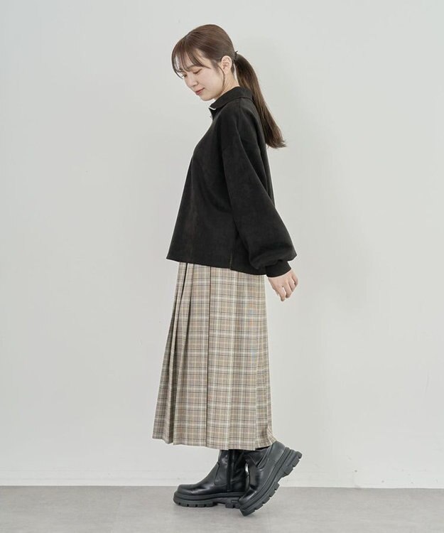 Green Parks ・ＳＵＧＡＲ　ＳＰＯＯＮ　スエードポンチハーフＺＩＰ Black