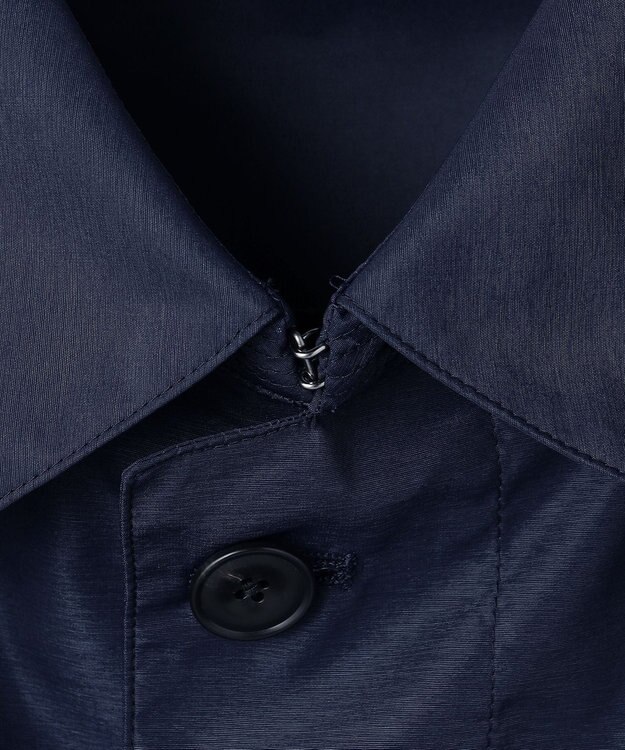 GOTAIRIKU ダウンライナー装着可【半裏仕様】メランジシャンブレー ステンカラースプリングコート ダルブルー系