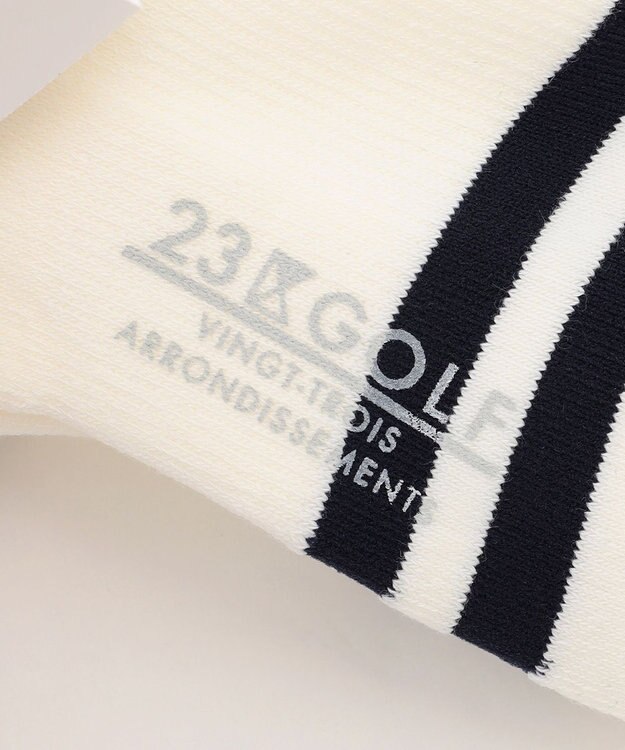 23区GOLF 【WOMEN】ロゴラインハーフソックス 15cm ホワイト系