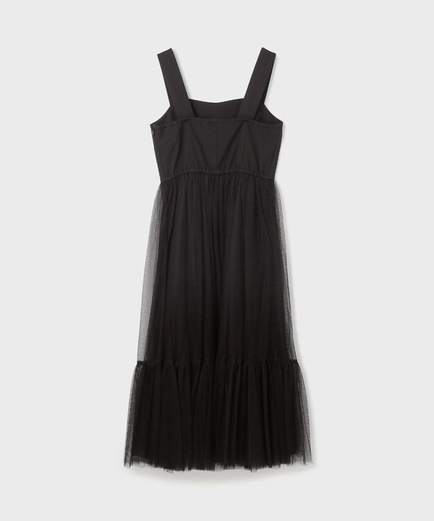 GRACE CONTINENTAL チュールコンビティアードワンピース ブラック