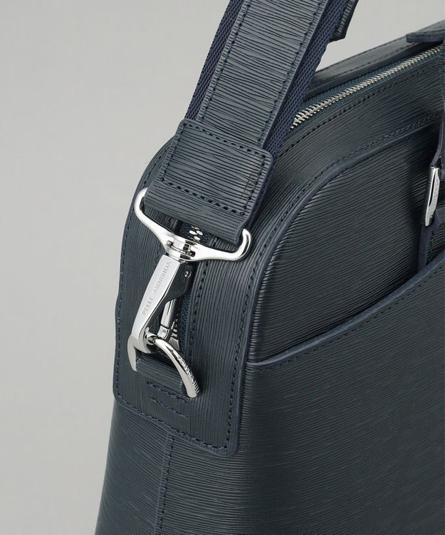 GOTAIRIKU 日本製【PELLE MORBIDA】型押しレザー ブリーフバッグ ネイビー系