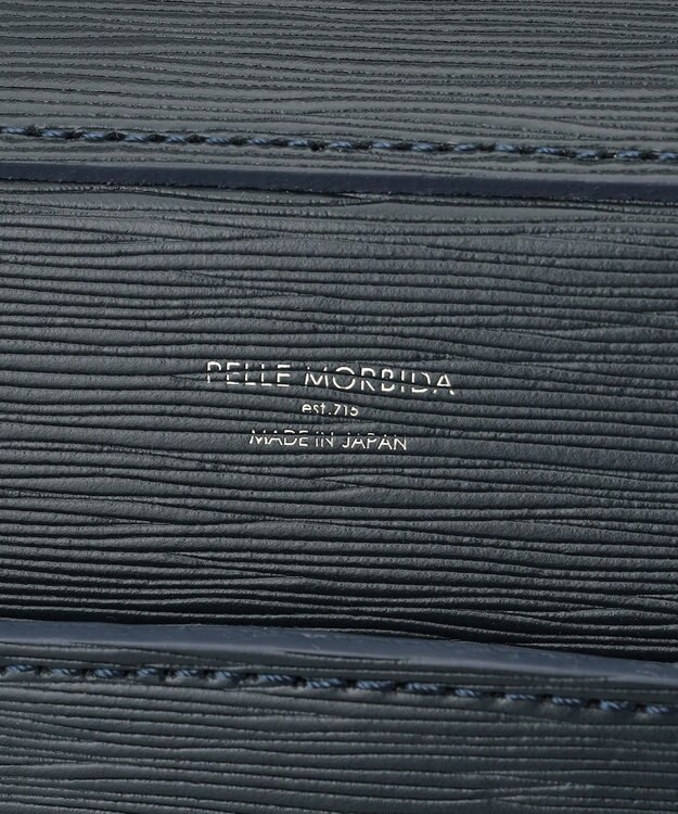 GOTAIRIKU 日本製【PELLE MORBIDA】型押しレザー ブリーフバッグ ネイビー系