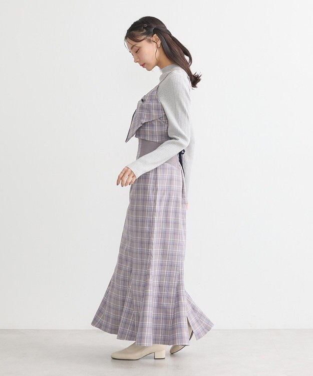 earth music&ecology やわらかタッチハイネックリブニットプルオーバー Gray Mixture