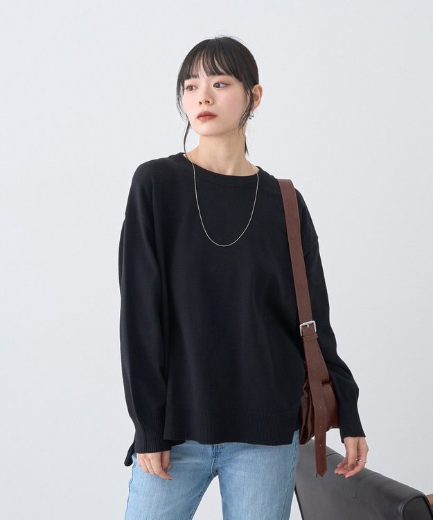 earth music&ecology 【洗濯機洗い可】レンチング(TM)エコヴェロ(TM)(チュニック) Black