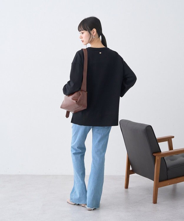 earth music&ecology 【洗濯機洗い可】レンチング(TM)エコヴェロ(TM)(チュニック) Black